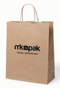 TORBA PAPIEROWA Z TWOIM LOGO NADRUKIEM EKO SZARA A4 24x10x32 100 SZT