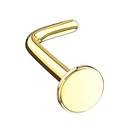 Кольцо в носу из золота 14 карат с диском 0,8/6/3.