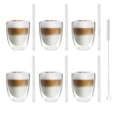 Набор стаканов + трубочки VITA, термостаканы для кофе латте, 6 шт, 320 мл