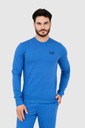 EA7 Niebieska bluza męska z czarnym logo L Kolor niebieski