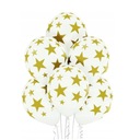 Воздушные шары пастельные белые со звездами - 30см - 6 шт.