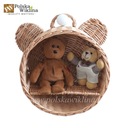 PÓŁKA WIKLINOWA MIŚ ŚCIENNA KOSZYK NATURALNY