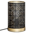 LAMPA STOŁOWA CZARNA ZŁOTA ORIENTALNA METALOWA13cm