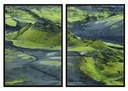 OBRAZ PLAKATY W RAMIE 33x43cm Dyptyk Islandia P757
