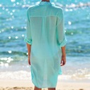 Plážová plážová košeľa s dlhým rukávom Celková dĺžka 89 cm