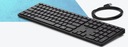 Tichá kancelárska klávesnica HP 320K Membránová USB čierna SLIM drôtová 1.8m Výrobca HP