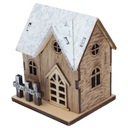 Domek dla lalek LED Świecący drewniany dom DIY Ozdoby Boże Narodzenie