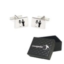 Прямоугольные запонки свадебные ПАРА