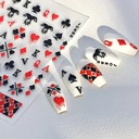 Samolepky na nechty 3D Samolepiace Konvexné Vzory Hracie Karty Druh Nálepky