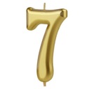 ŚWIECZKA URODZINOWA CYFRA 7 SIEDEM ZŁOTA 10cm