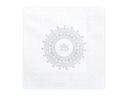 Balony baner napis IHS kurtyna srebrne płatki róż serwetki na I Komunię XL