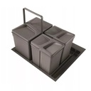 Контейнер для сортировки мусора для шкафа разделения мусора 60 HAFELE 2x 7л 1x 15