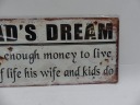 Жестяная табличка A DAD S DREAM 50x20 см