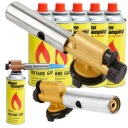 ГАЗОВАЯ ГОРЕЛКА ДЛЯ ЛАТУННЫХ ГАЗОВЫХ КАРТРИДЖЕЙ + 6 КАРТРИДЖЕЙ ALPEN CAMPING