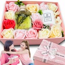 Flower Box мыло цветы СВЕЧА в коробочке ПОДАРОК ​​ко Дню матери