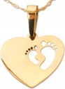 Комплект украшений из золота 333 пробы, сердце на ножках, цепочка с подвеской в ​​виде сердца
