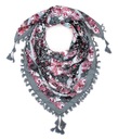Женский шарф с цветочным принтом, шаль, шарф с узором и бахромой, весенний красочный