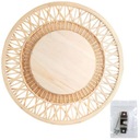 Большое настенное зеркало CIRCLE, круглое, бежевый, бамбук