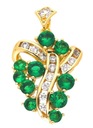 ПОЗОЛОЧЕННЫЙ ИЗУМРУДНЫЙ КУЛОН 29/18 ММ