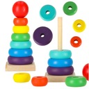 ПИРАМИДА-СОРТИРОВЩИК ДЕРЕВЯННАЯ ПАЗЛ МОНТЕССОРИ ЦВЕТНЫЕ БЛОКИ БАШНЯ