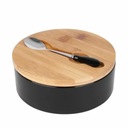 КЕРАМИЧЕСКАЯ САХАРНИЦА С КРЫШКОЙ И ЛОЖКОЙ, ЧЕРНАЯ