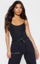 D26 Базовое боди черного цвета на бретелях PLT 40.
