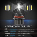 130 W 13000 LM 4-STRONNY ФАРА LED (СВІТЛОДІОД) 9007 HB5 HI  (16664301030) фото min 5