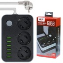 РАЗЪЕМ ПИТАНИЯ 3 РОЗЕТКИ + 6 УДЛИНИТЕЛЬ USB 2М