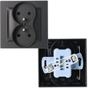 SIMON 10 ДВОЙНАЯ РОЗЕТКА С/U МАТОВЫЙ ЧЕРНЫЙ