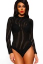 БОДИ, Черный, Полосатый, Длинный рукав, Водолазка, размер. М