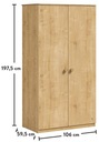 Šatníková skriňa Cody - dub svetlý Hĺbka nábytku 59.5 cm
