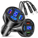 БЫСТРОЕ АВТОМОБИЛЬНОЕ ЗАРЯДНОЕ УСТРОЙСТВО 4x USB QC КАБЕЛЬ 66 Вт 3 В 1 USB C LIGHTING MICRO