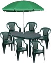 САДОВАЯ МЕБЕЛЬ 6+1 СТУЛЬЯ + ЗЕЛЕНЫЙ ЗОНТИК