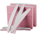 100 шт. Пилочка для ногтей полумесяц зебра 100/180