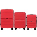 PP06-3, Набор из 3 чемоданов Wings ПОЛИПРОПИЛЕН L,M,S Красный