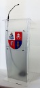 Кафедра из оргстекла и алюминия ГЕРБ МУНИЦИПАЛИТЕТА