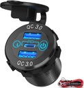 SAMOCHODOWA ŁADOWARKA DO TELEFONU LED QC 3.0 PD USB + PD 60W 12V 24V