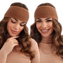 ПОВЯЗКА НА ГОЛОВУ ЖЕНСКАЯ УШКИ ТЮРБАН ТЕПЛАЯ ШАПКА ШИРОКАЯ КОРИЧНЕВАЯ