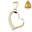 ZŁOTA ZAWIESZKA POZŁACANE SERCE + CYRKONIE CELEBRYTKA PRÓBA 925/585 14K