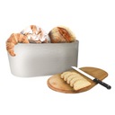 КОНТЕЙНЕР ДЛЯ ХЛЕБА С КРЫШКОЙ БАМБУКОВАЯ ДОСКА, СТАЛЬ, БЕЛЫЙ WZ03