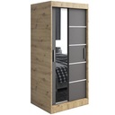 Шкаф-купе 90 см, 2 интерьера ARTISAN + АНТРАЦИТ