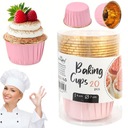 ЖЕСТКИЕ ЧАШКИ, ФОРМЫ ДЛЯ МАФФИНОВ, МОНОПОРЦИИ, РОЗОВОЕ ЗОЛОТО, 7x4см