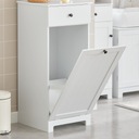 SoBuy Корзина для белья, шкаф для ванной комнаты 2в1, ящик для хранения стола BZR21-W