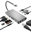 Концентратор USB-C LAN RJ45 HDMI 4k USB 3.0 PD Micro SD VGA