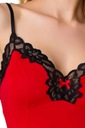 Nočná košeľa Roma červená s čiernou čipkou L Pohlavie Výrobok pre ženy
