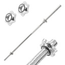 ПЛАТИНОВЫЙ ФИТНЕС СТРУНКА С ПРЯМОЙ РЕЗЬБОЙ 120см 28мм ЗАЖИМЫ ДЛЯ СТВОРА СТАЛЬ