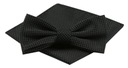 Мужской галстук-бабочка с нагрудным платком Alties - черный с нежным горошком