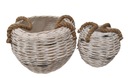Плетеные корзины с ручками, крышка для вазона, декор х2