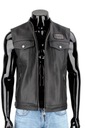 Pánska kožená vesta na motorku čierna s nášivkami DORJAN DUC950N S Kód výrobcu DUC950N
