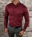 Koszula elegancka ze stójką slim fit bordowa ESP Rozmiar 3XL